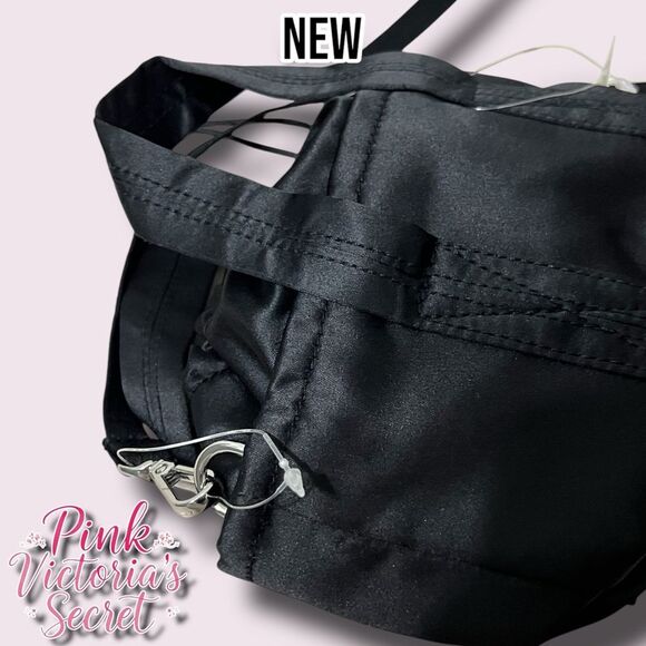 New NWT Pink Victoria's Secret Mini Bucket Crossbody Bag Black - Picture 4 of 7